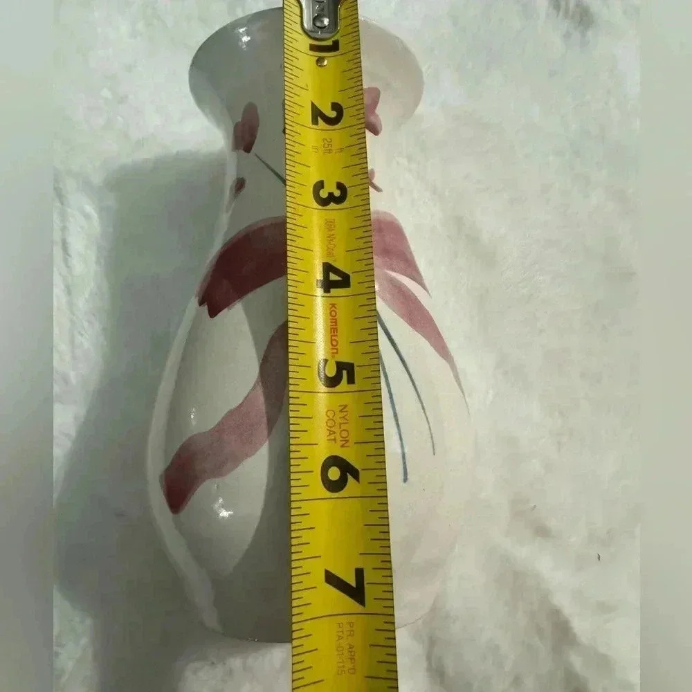 VTG Ceramic Pottery Flowers & Hearts Country Vase Cottagecore Glazed Grannycore - Picture 10 of 13